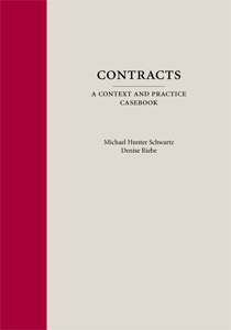 <strong>Contracts: A Context and Practice Casebook</strong> <br/> Michael Hunter Schwartz, Denise Riebe <br/>
			 2009 • $85 • 800 pp • ISBN: 978-1-59460-640-3 • LCCN 2009929191